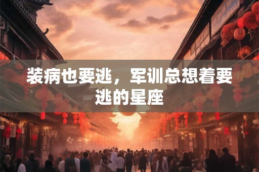 装病也要逃，军训总想着要逃的星座