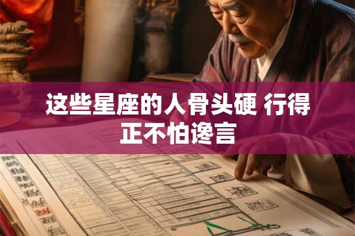 这些星座的人骨头硬 行得正不怕谗言