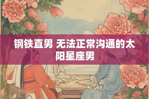 钢铁直男 无法正常沟通的太阳星座男