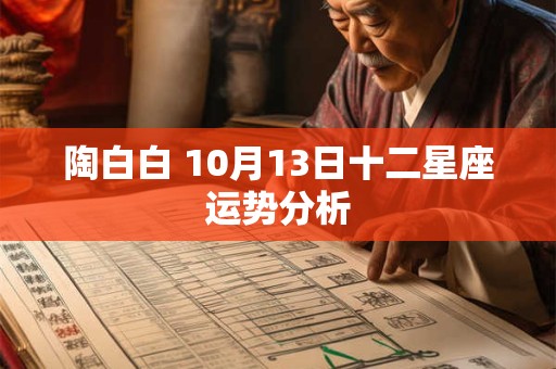 陶白白 10月13日十二星座运势分析
