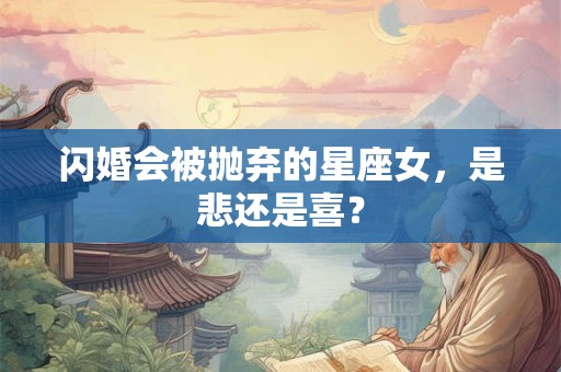 闪婚会被抛弃的星座女，是悲还是喜？