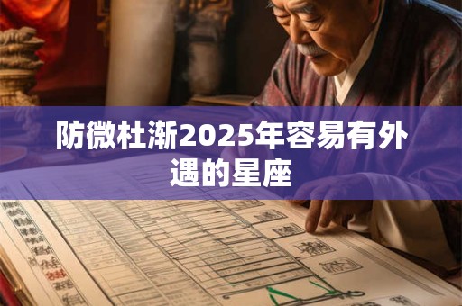 防微杜渐2025年容易有外遇的星座