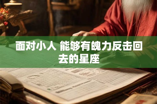 面对小人 能够有魄力反击回去的星座