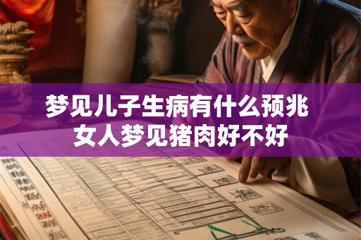 梦见儿子生病有什么预兆 女人梦见猪肉好不好