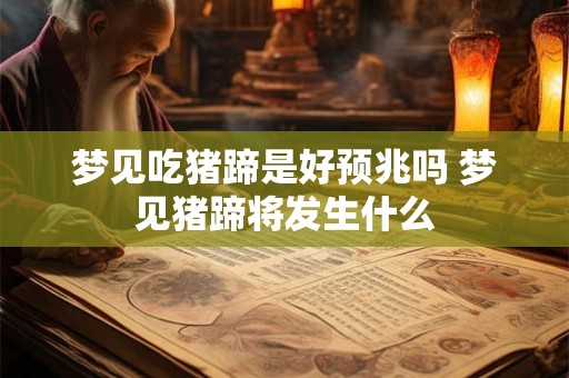 梦见吃猪蹄是好预兆吗 梦见猪蹄将发生什么