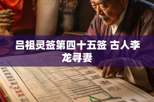 吕祖灵签第四十五签 古人李龙寻妻
