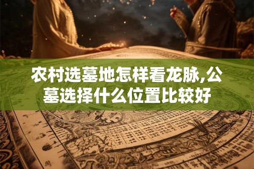 农村选墓地怎样看龙脉,公墓选择什么位置比较好