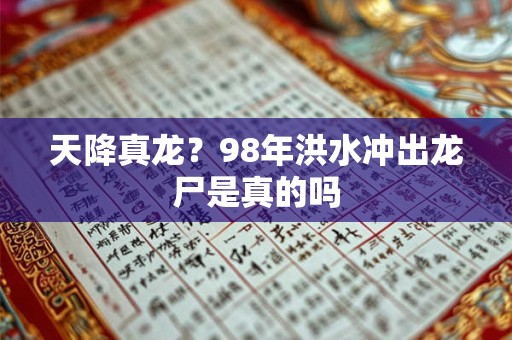 天降真龙？98年洪水冲出龙尸是真的吗