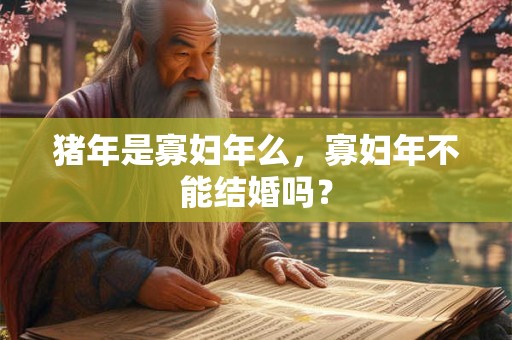 猪年是寡妇年么，寡妇年不能结婚吗？