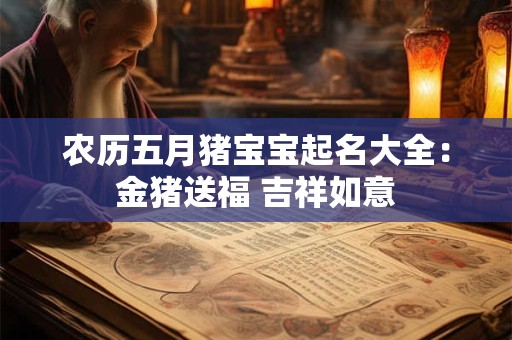农历五月猪宝宝起名大全：金猪送福 吉祥如意