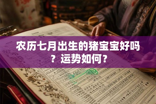 农历七月出生的猪宝宝好吗？运势如何？