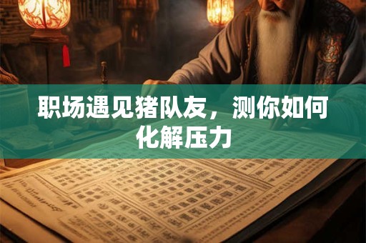 职场遇见猪队友，测你如何化解压力