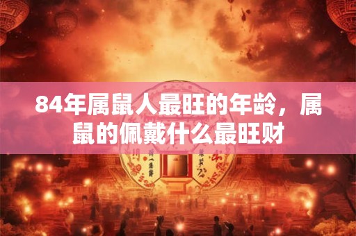84年属鼠人最旺的年龄，属鼠的佩戴什么最旺财