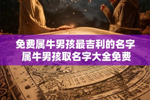 免费属牛男孩最吉利的名字 属牛男孩取名字大全免费