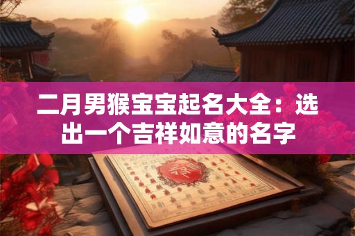 二月男猴宝宝起名大全：选出一个吉祥如意的名字