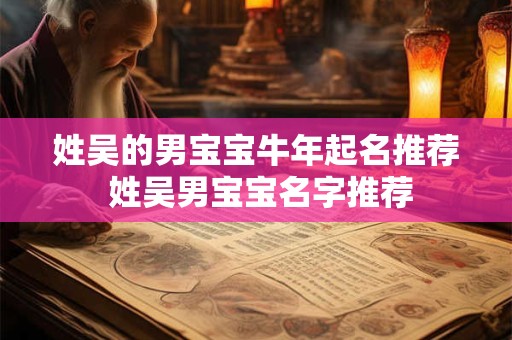 姓吴的男宝宝牛年起名推荐 姓吴男宝宝名字推荐