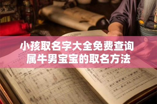 小孩取名字大全免费查询 属牛男宝宝的取名方法