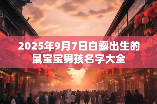 2025年9月7日白露出生的鼠宝宝男孩名字大全