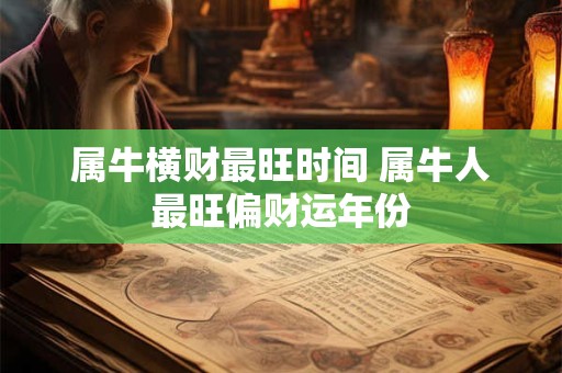 属牛横财最旺时间 属牛人最旺偏财运年份