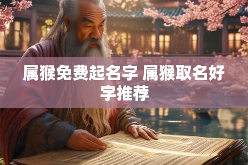 属猴免费起名字 属猴取名好字推荐
