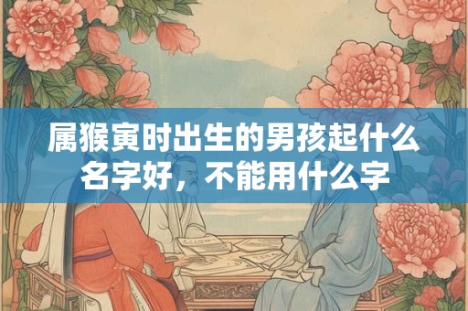 属猴寅时出生的男孩起什么名字好，不能用什么字