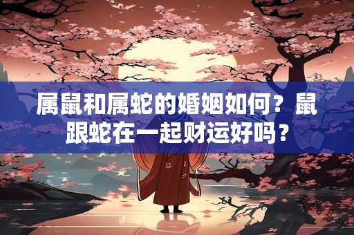 属鼠和属蛇的婚姻如何？鼠跟蛇在一起财运好吗？
