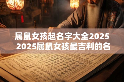 属鼠女孩起名字大全2025 2025属鼠女孩最吉利的名字
