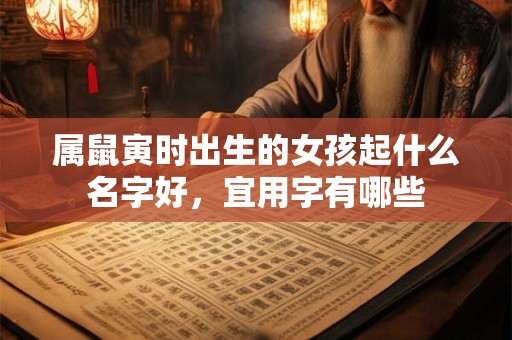 属鼠寅时出生的女孩起什么名字好，宜用字有哪些
