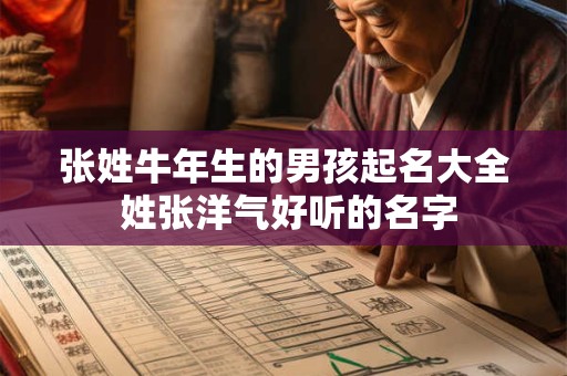 张姓牛年生的男孩起名大全 姓张洋气好听的名字