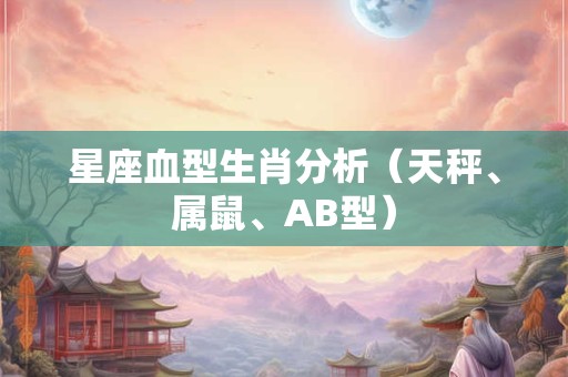 星座血型生肖分析（天秤、属鼠、AB型）