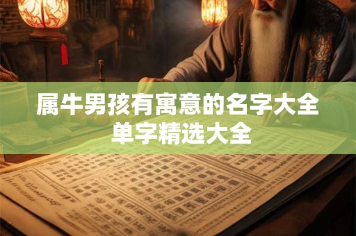 属牛男孩有寓意的名字大全 单字精选大全
