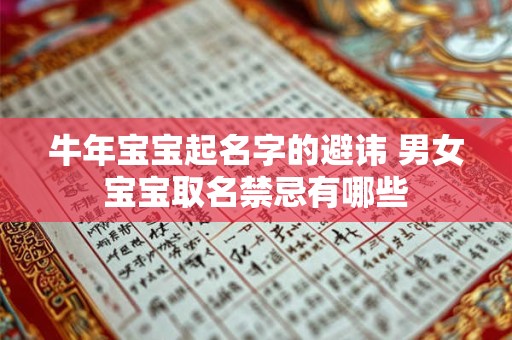 牛年宝宝起名字的避讳 男女宝宝取名禁忌有哪些