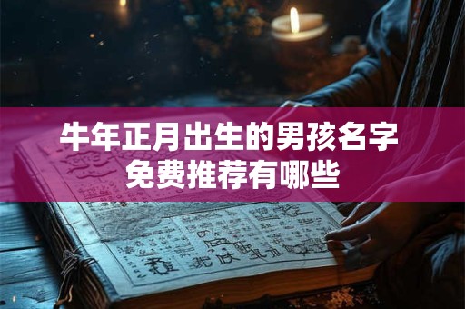 牛年正月出生的男孩名字 免费推荐有哪些
