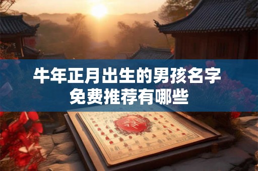 牛年正月出生的男孩名字 免费推荐有哪些