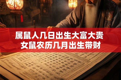 属鼠人几日出生大富大贵 女鼠农历几月出生带财