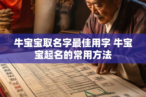 牛宝宝取名字最佳用字 牛宝宝起名的常用方法