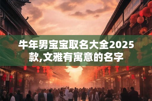 牛年男宝宝取名大全2025款,文雅有寓意的名字