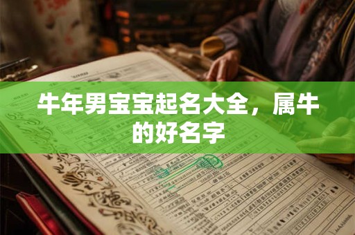 牛年男宝宝起名大全，属牛的好名字