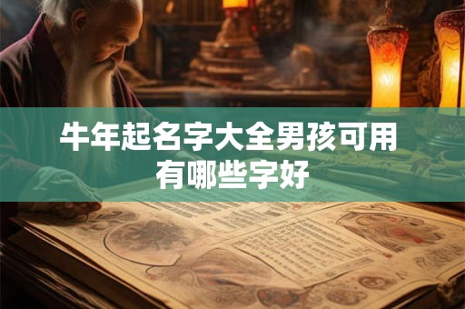牛年起名字大全男孩可用 有哪些字好