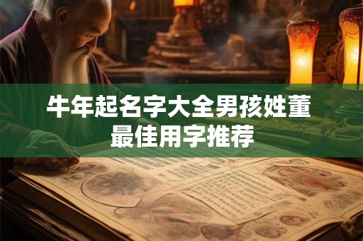 牛年起名字大全男孩姓董 最佳用字推荐