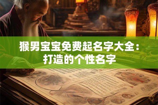 猴男宝宝免费起名字大全：打造的个性名字