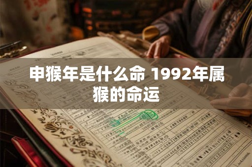 申猴年是什么命 1992年属猴的命运
