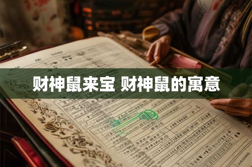 财神鼠来宝 财神鼠的寓意