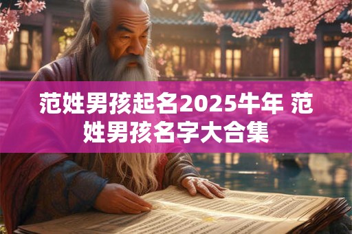 范姓男孩起名2025牛年 范姓男孩名字大合集