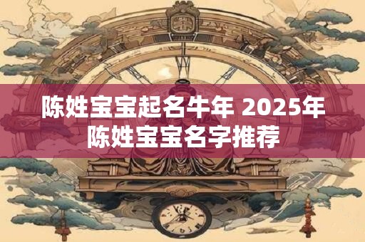 陈姓宝宝起名牛年 2025年陈姓宝宝名字推荐