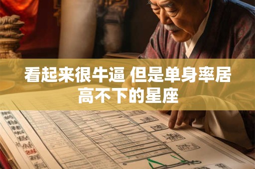 看起来很牛逼 但是单身率居高不下的星座