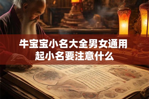 牛宝宝小名大全男女通用 起小名要注意什么