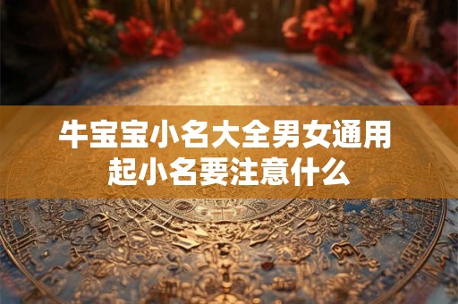 牛宝宝小名大全男女通用 起小名要注意什么