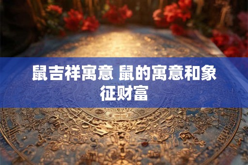 鼠吉祥寓意 鼠的寓意和象征财富