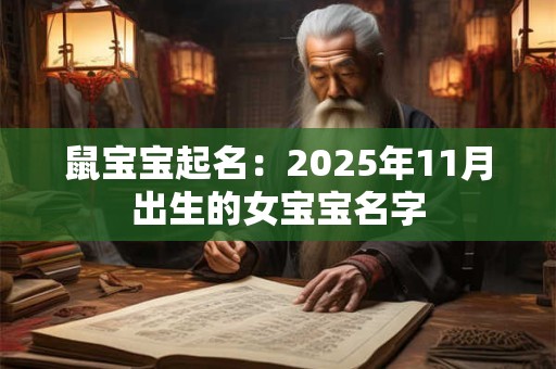 鼠宝宝起名：2025年11月出生的女宝宝名字